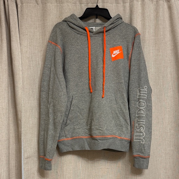 Nike Men's Gray Sweater with Orange Details - Picture 1 of 4